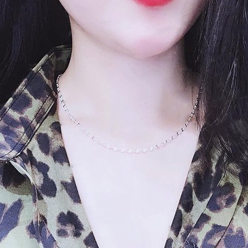 Dây chuyền bạc ý cao cấp 925 phay chặn sáng lấp lánh đeo cực nổi,phụ kiện trang sức,Vàng bạc an chi