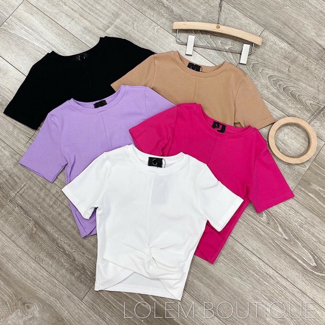 Áo croptop xoắn eo vải borip đẹp
