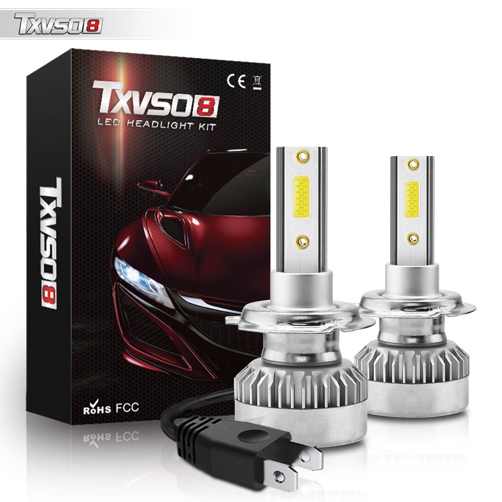 Set 2 Bóng Đèn Pha Led 55W H7 8000LM 6000K Siêu Sáng Với Chip COB
