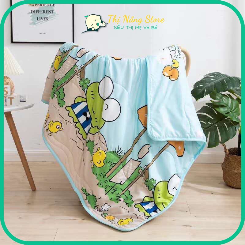 Chăn đũi poly cho bé mùa hè thu 1mx1m4, chăn cho bé sơ sinh đến 7 tuổi chất đũi pha mềm mát, Thị Nắng Store