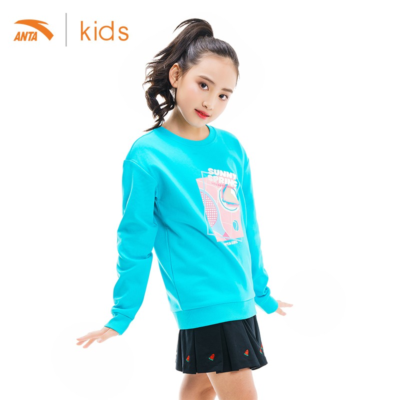 Áo nỉ dài tay bé gái Anta Kids 362017720-2