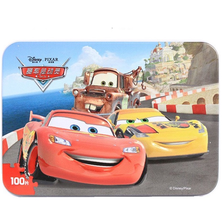 Tranh Xếp Hình Vương Quốc Xe Hơi 40 60 100 Mảnh Cho Bé Trai, Puzzle McQueen Cho Bé Từ 3 Tuổi