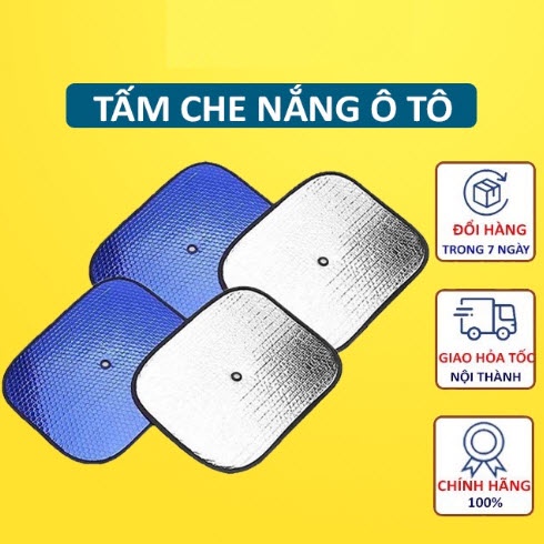 Bộ 2 miếng che nắng ô tô hút kính, tráng nhôm cách nhiệt phản quang