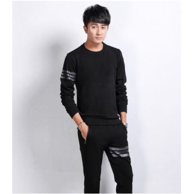 Bộ nỉ nam cổ tròn 3 vạch, bộ thu đông nam chất nỉ dày dặn - BD54