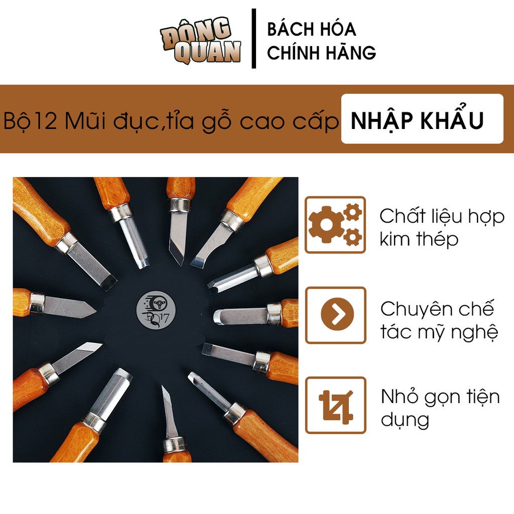 [ BỘ 12 MŨI ĐỤC GỖ CẦM TAY CAO CẤP ] 100% NHƯ HÌNH - NHỎ GỌN, SẮC BÉN, TIỆN DỤNG, ...