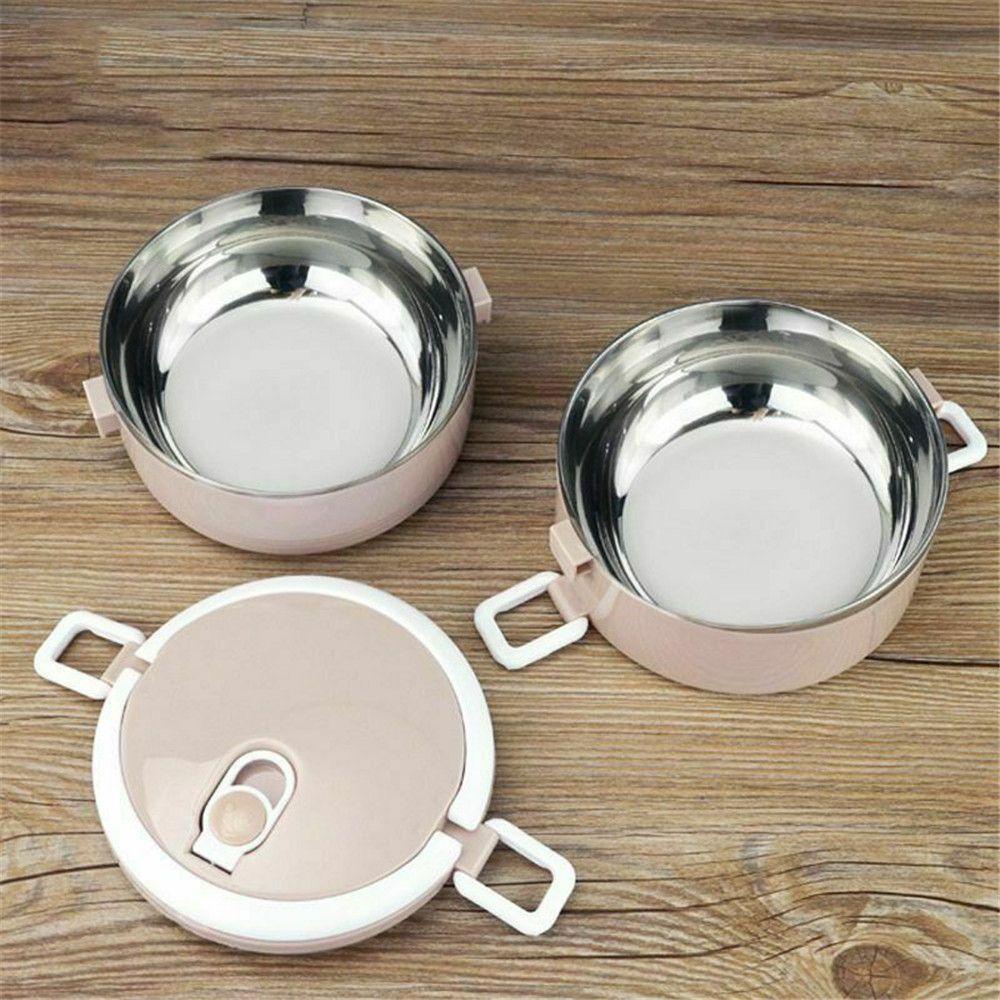 Hộp Đựng Thức Ăn Trưa 1 / 2 / 3 Tầng Bằng Thép Không Gỉ Chống Rò Rỉ 1 / 2 / 3 Lớp