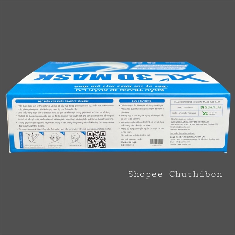 Hộp 5O cái Khẩu Trang 3D mask XUÂN LAI