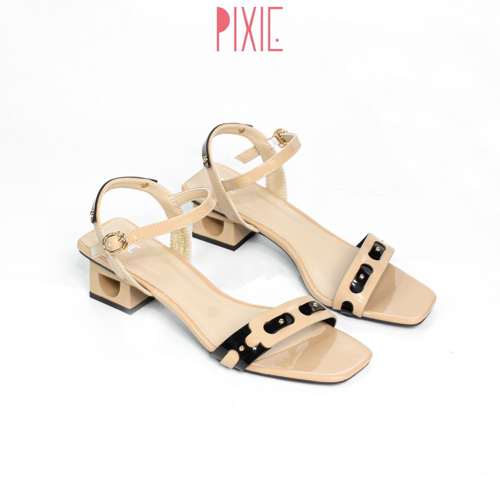 Giày Sandal Cao Gót 3cm Quai Phối Màu Pixie X531