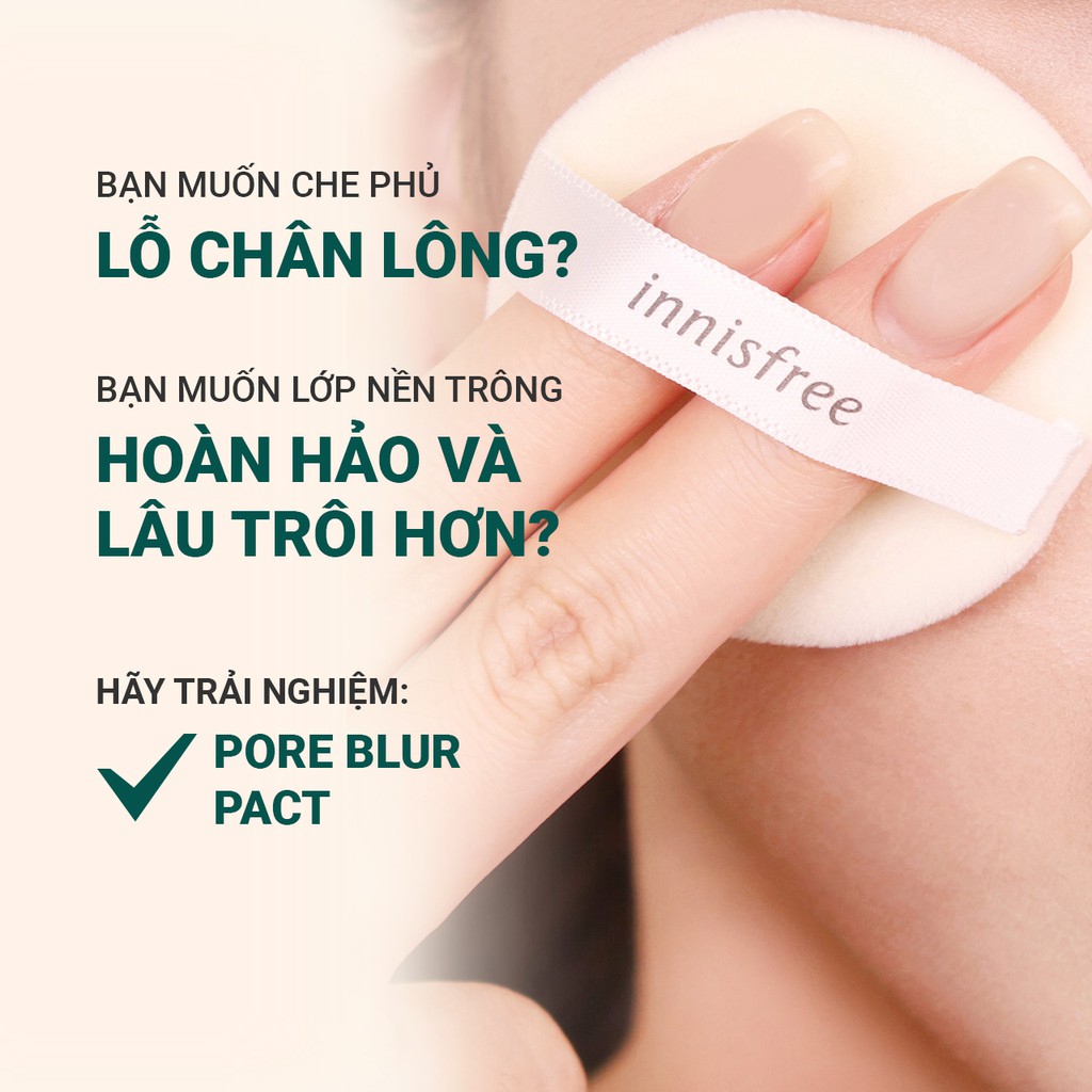 [Mã INNI40K giảm 40K đơn 359K]Phấn phủ che phủ lỗ chân lông dạng nén innisfree Pore Blur Pact 12.5g