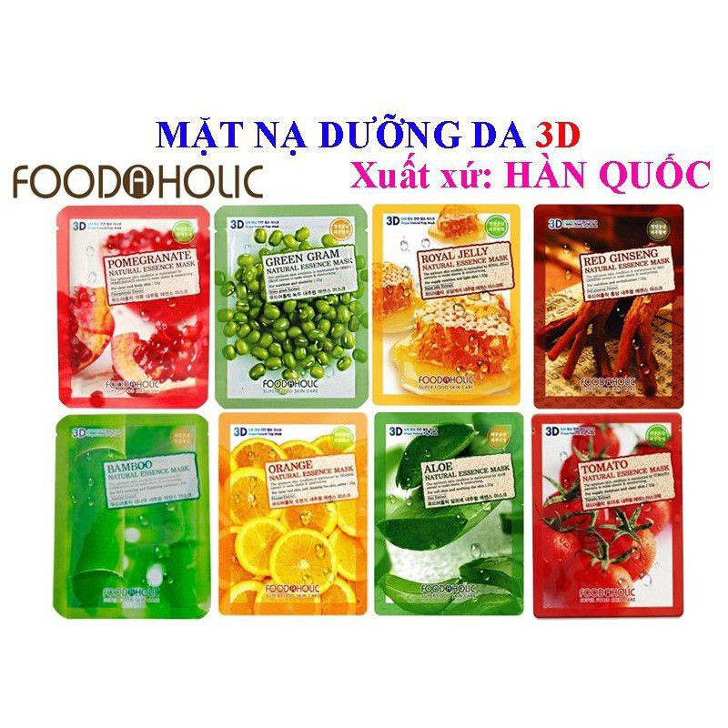 [KOREA]Mặt nạ dưỡng da 3D Foodaholic Mask dưỡng da Hàn Quốc ( lẻ 1 miếng)