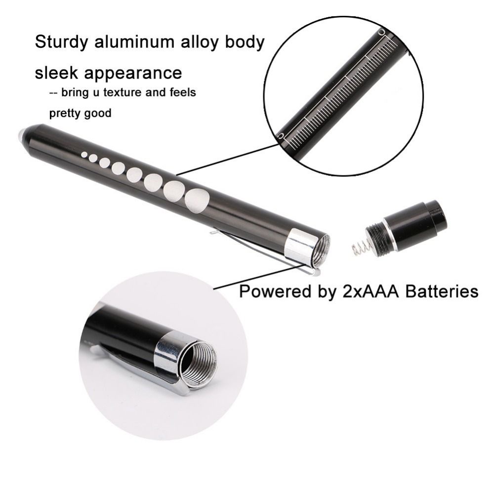 Bút đèn LED kẹp/ bỏ túi dùng soi tai/ soi đáy mắt cho bác sĩ/ y tá khi cắm trại/ khẩn cấp/ sinh tồn đa năng nhiều màu