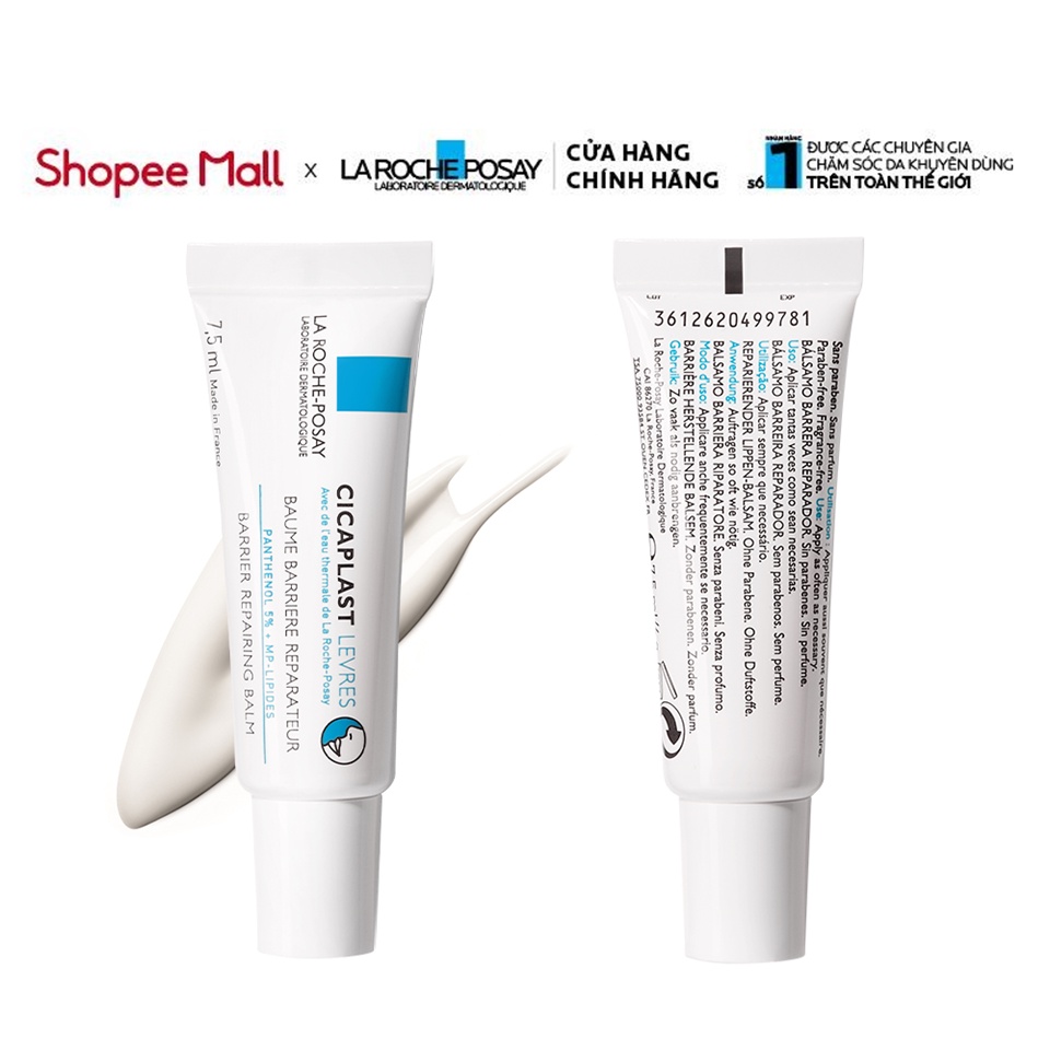 Kem Dưỡng giúp phục hồi độ ẩm & bảo vệ môi La RochePosay Cicaplast Lips 7.5ml