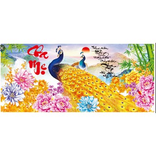 Tranh đính đá cha mẹ vs058 cm - tranh chưa thành phẩm