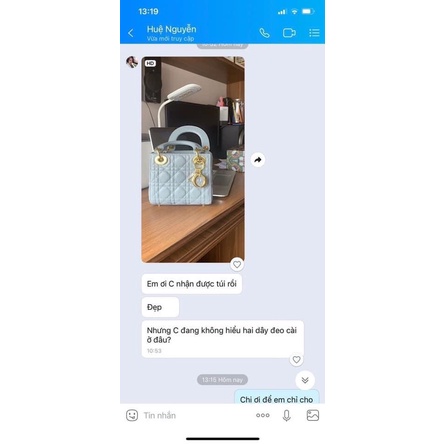 Túi xách diỏr bản da thật tag vàng sz 20 và 17