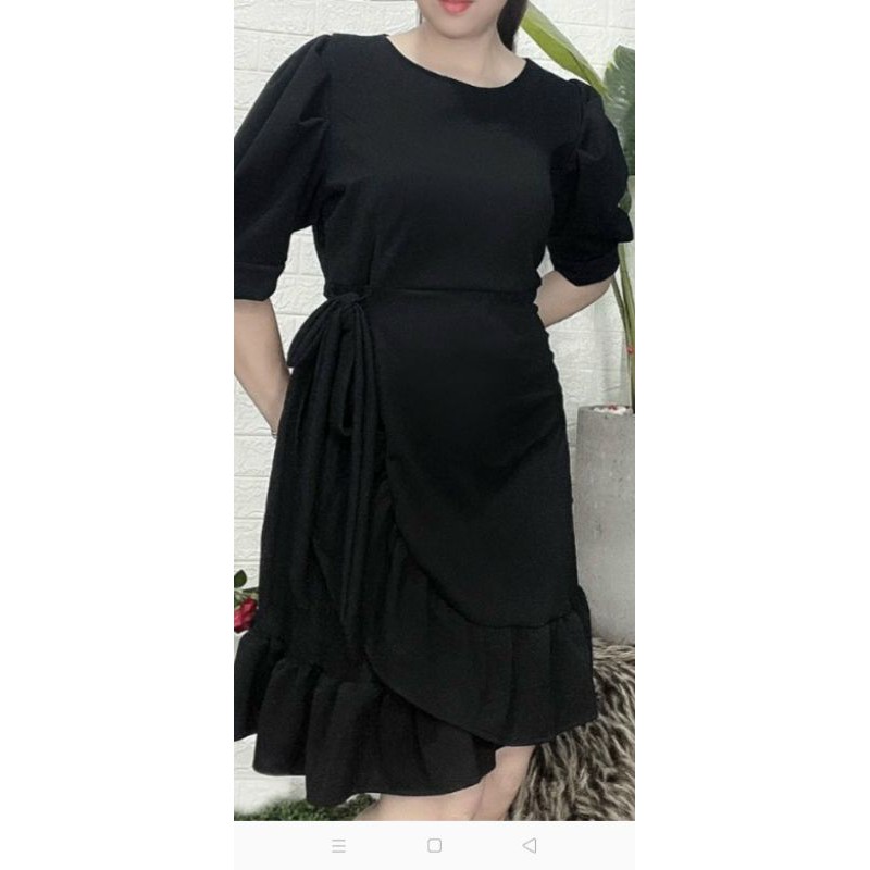 Đầm xoè đắp chéo Bigsize 60_90 ký, thời trang nữ dành cho khách ngoại cỡ