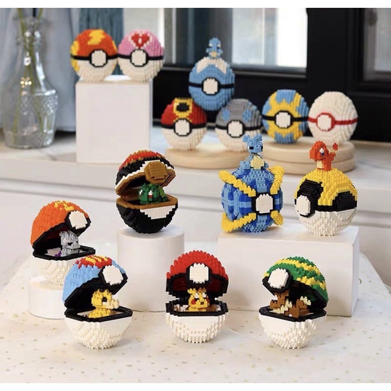 Đồ chơi xếp hình lắp ráp POKEBALL PIKACHU l NANO BLOCK