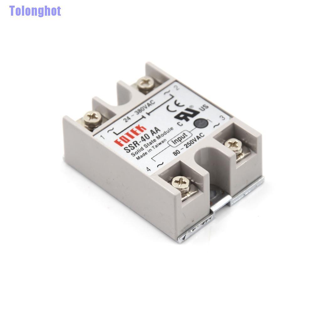 Tolonghot> solid state relay SSR-40AA-H 40A actually 80-250V AC TO 90-480V AC SSR 40AA