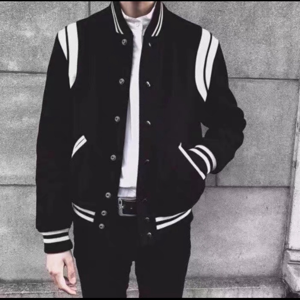 Áo Khoác Bóng Chày Ulzzang ⚡ Bomber Vải Dày Mịn Nam Nữ Phối Màu Trẻ Trung Năng Động - Cúc Bấm