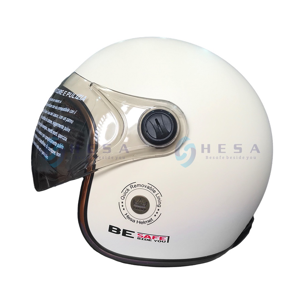 Mũ Bảo Hiểm HESA 3/4 Đầu Có Kính Trùm Đầu Hàng Chính Hãng Bảo Hành 5 Năm