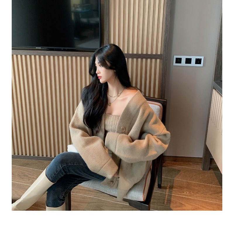 Áo khoác len kèm quây