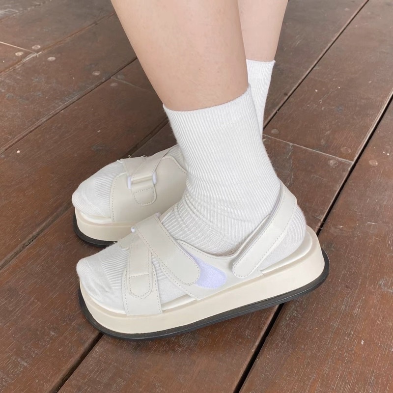 Sandal quai dán chéo đế cao ulzzang dành cho học sinh phù hợp đi học đi chơi du lịch D05