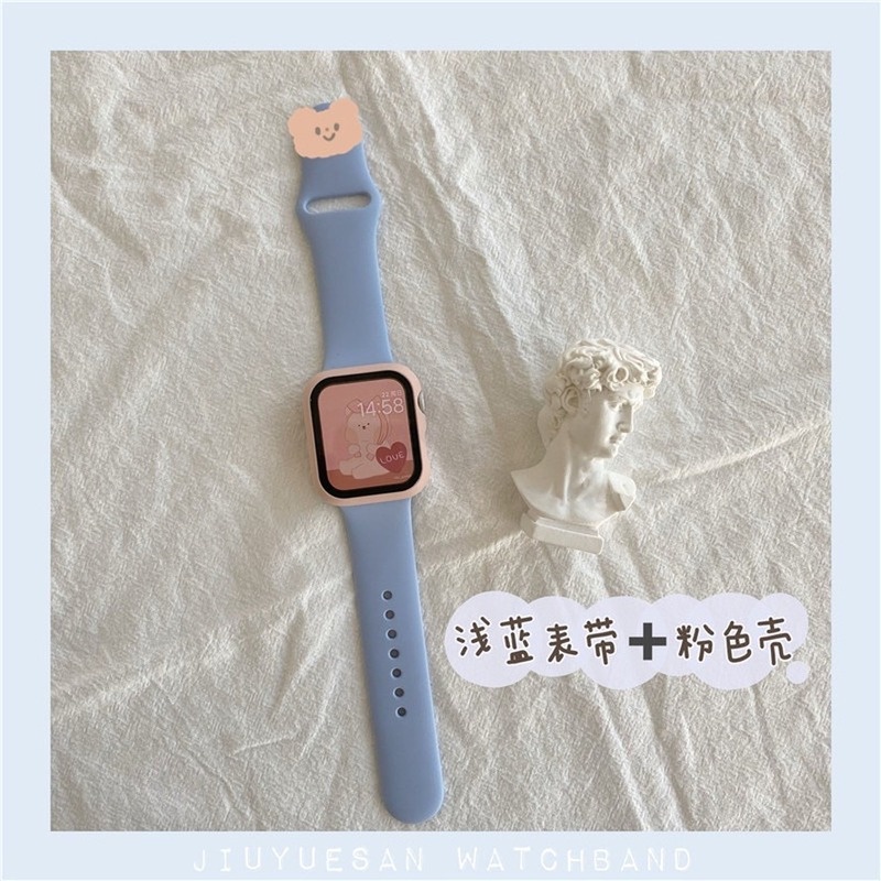 Ốp Silicone + Dây Đeo 2 Trong 1 Cho ĐồNg Hồ Apple Watch Series ultra 8 7 6 SE 5 4 3 2 1 i-Watch 49mm 45mm 41mm 44mm 40mm 42mm 38mm