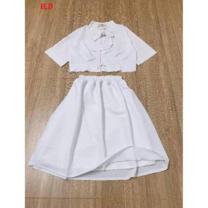 [RẺ VÔ ĐỊCH]sét đầm nữ🦋sét trang phục🦋sét váy áo croptop buộc nơ mix chân váy 2 lớp vintage dáng ulzzang freesize 🦋❤