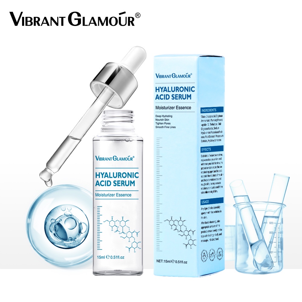 Serum Dưỡng Da Mặt Vibrant Glamour Hyaluronic Acid Chống Lão Hóa Thu Nhỏ Lỗ Chân Lông Dưỡng Ẩm Làm Trắng Da 15ml