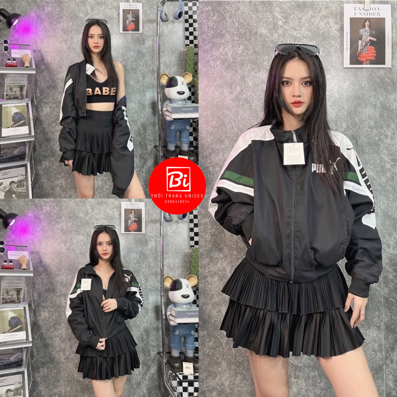 Áo Khoác Dù Nữ Dáng Lửng 2 Lớp_Bo Tay Lai Áo Bằng Chun Bẹ To Sang Trọng_Lót Trong Vải Dù Miro Xịn Mát Ko Bí Hơi_AK36