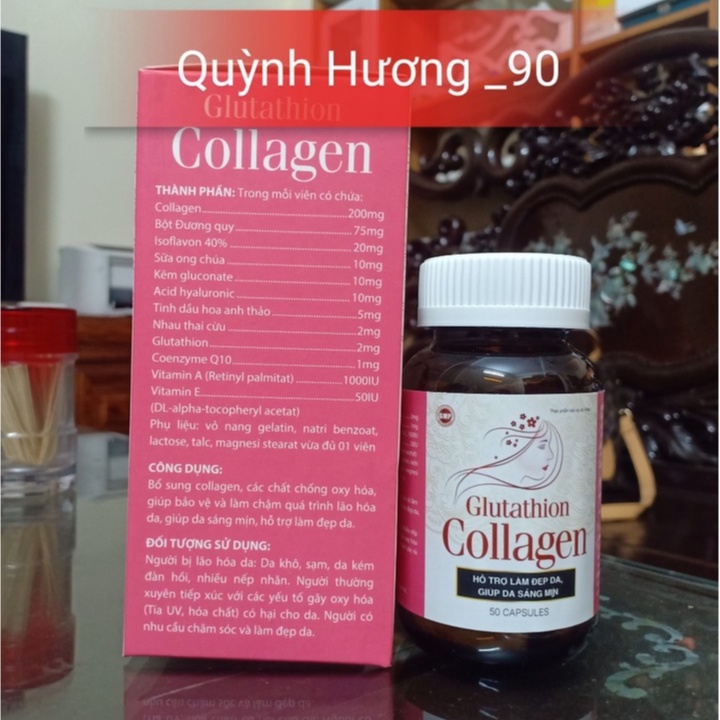 Viên uống Glutathion Collagen lọ 50 viên giúp da sáng mịn tự nhiên