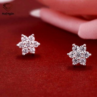 Bông tai bạc Ý 925 Bạc xinh- Hoa đá RYE140840