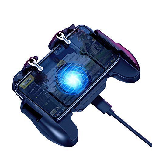 Tay cầm chơi game PUBG có quạt tản nhiệt cho điện thoại, H5 Cooler Fan Game Pad Holder