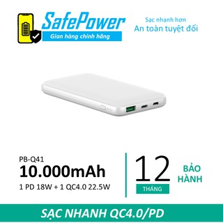 QC4.0,PD18W, Pin Dự Phòng 10000mAh SafePower PB-Q41 - Bảo hành 12 tháng