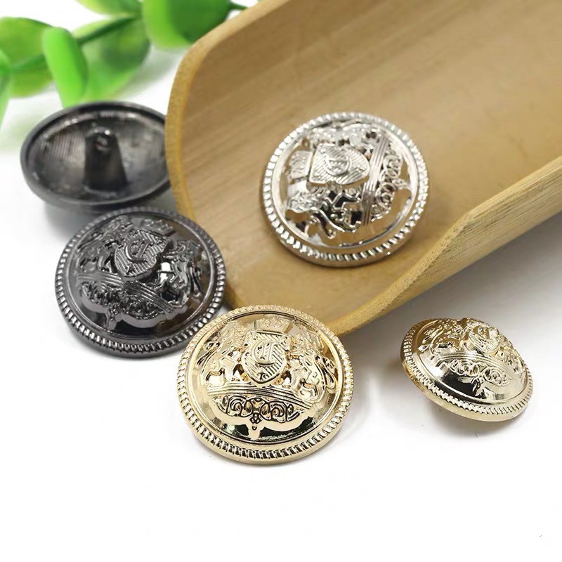 Cúc kim loại cao cấp, phong cách Anh vương miện đôi sư tử phù hợp áo vest nam và nữ, áo khoác, măng tô, áo khoác dạ