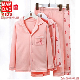 Bộ Đồ Ngủ Pijama Cho Bé Gái thương hiệu KIDS MAM & DAD bé từ 13-57kg