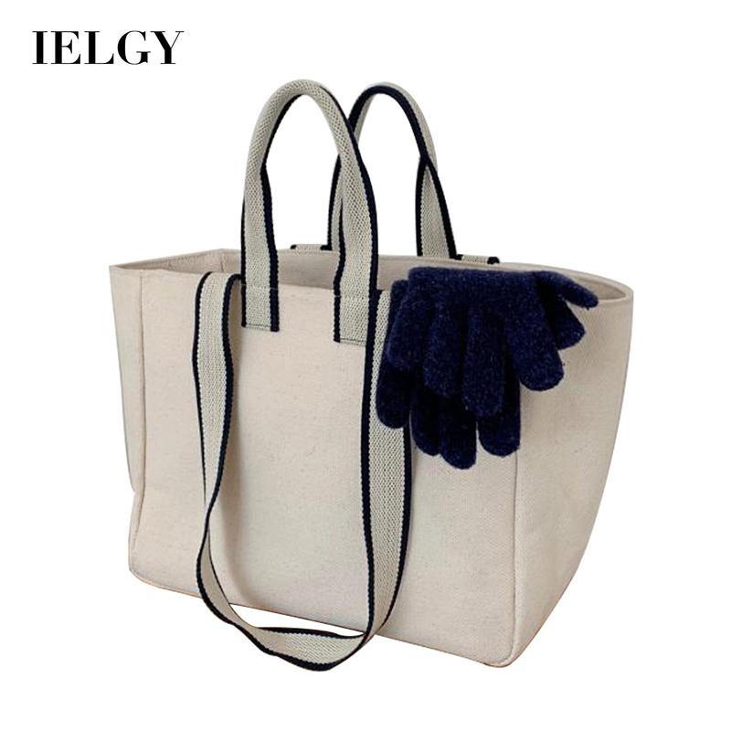 Túi đeo vai IELGY bằng vải canvas cỡ lớn phong cách cổ điển thời trang cho nữ