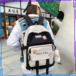 Balo Đi Học Nữ 💖TẶNG KÈM STIKER💖 Balo ULZZANG Du Lịch Thời Trang Chống Nước Đi Chơi Đi Phượt MILK TEA BL03