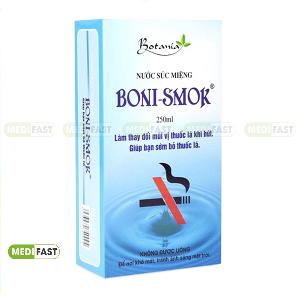 Boni Smok - Nước súc miệng giúp cai thuốc lá - Làm sạch miệng, ngăn ngừa hôi miệng