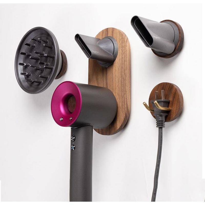 Giá Treo Máy Sấy Tóc Dyson HD03 Gắn Tường Bằng Gỗ Trơn