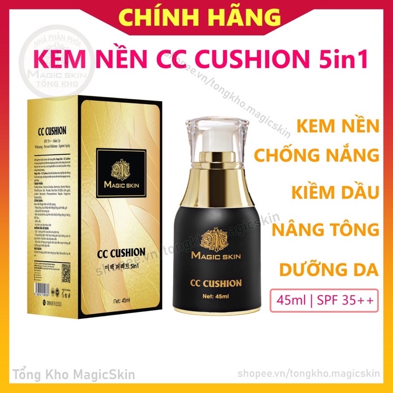 Kem Nền Trang Điểm , Chống Nắng CC Cushion Magic Skin Whitening Pefect 5.1