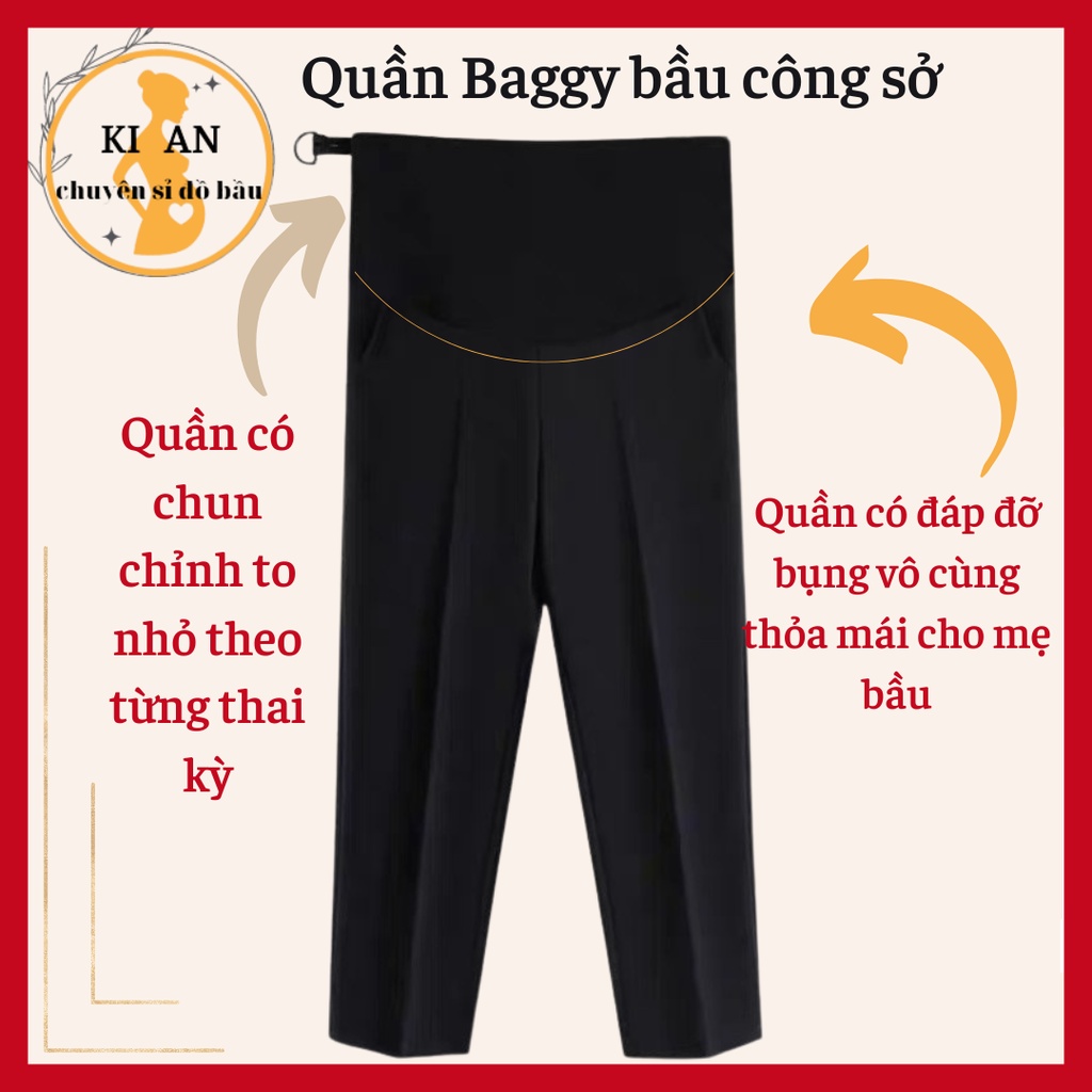 Quần bầu công sở loại1❤️chất umi mát mềm mịn K xổ lông❤️K phải chất tuyết mưa hàng rẻ💕có chun chỉnh QB201