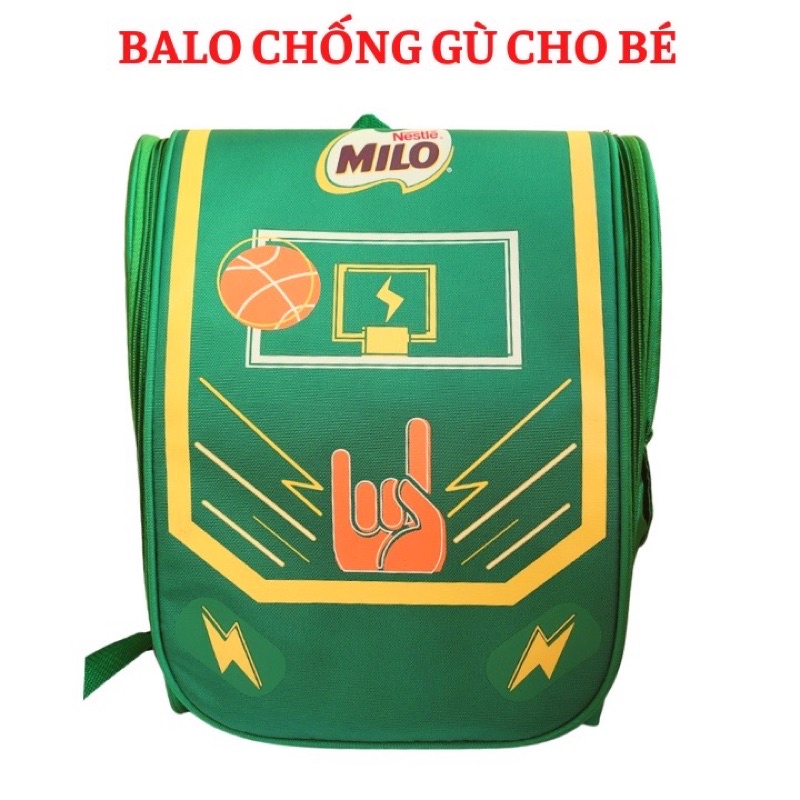 Balo Chống Gù Cho Bé Milo 34x28x15,5cm -Cặp Đi Học Cho Trẻ Cấp 1 Và Cấp 2 - Bền Đẹp, Chắc Chắn
