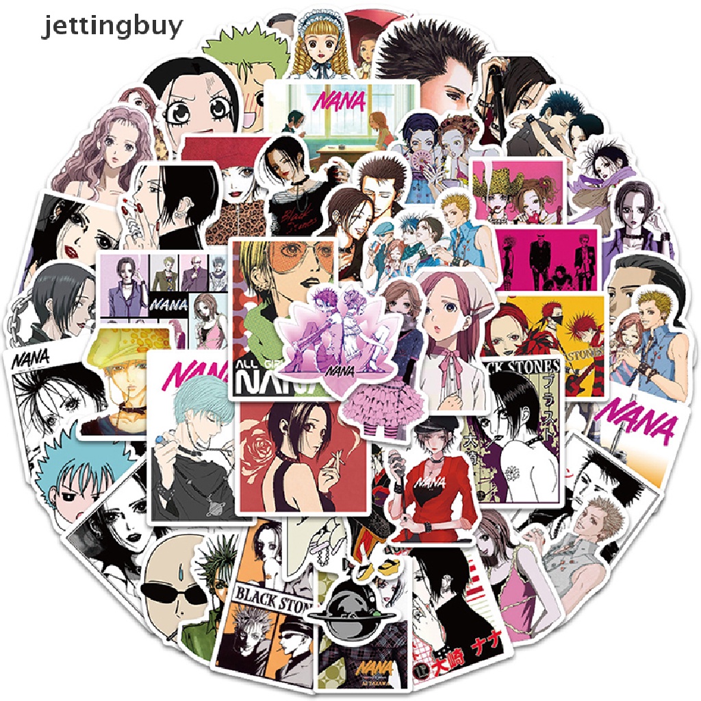 Set 50 miếng dán trang trí JETTING graffiti nhân vật anime NANA dành cho xe hơi xe máy va li máy tính xách tay