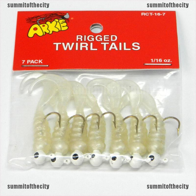 Set mồi câu mềm thu hút cá biển Jig Twirl Tails 1.75g