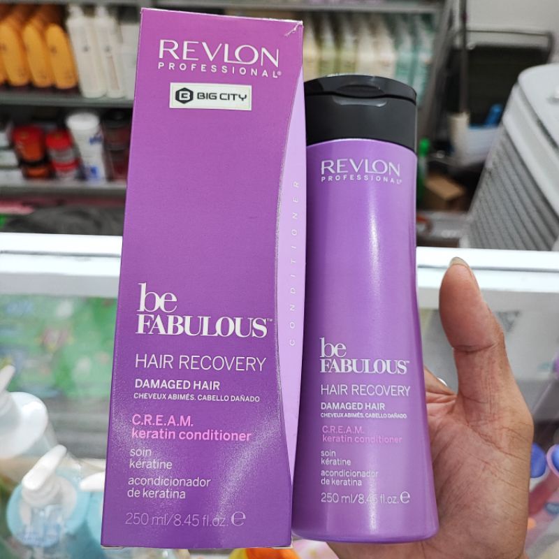 DẦU GỘI XẢ TINH CHẤT KERATIN PHỤC HỒI VÀ SUÔN MƯỢT REVLON BE FABULOUS HAIR RECOVERY CREAM KERATIN 250ML*2