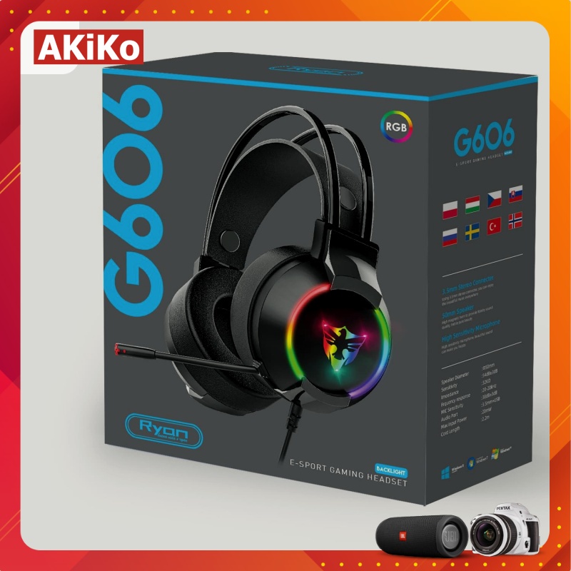 Tai nghe chụp tai Gaming có led và Mic cực chất AKIKO G606