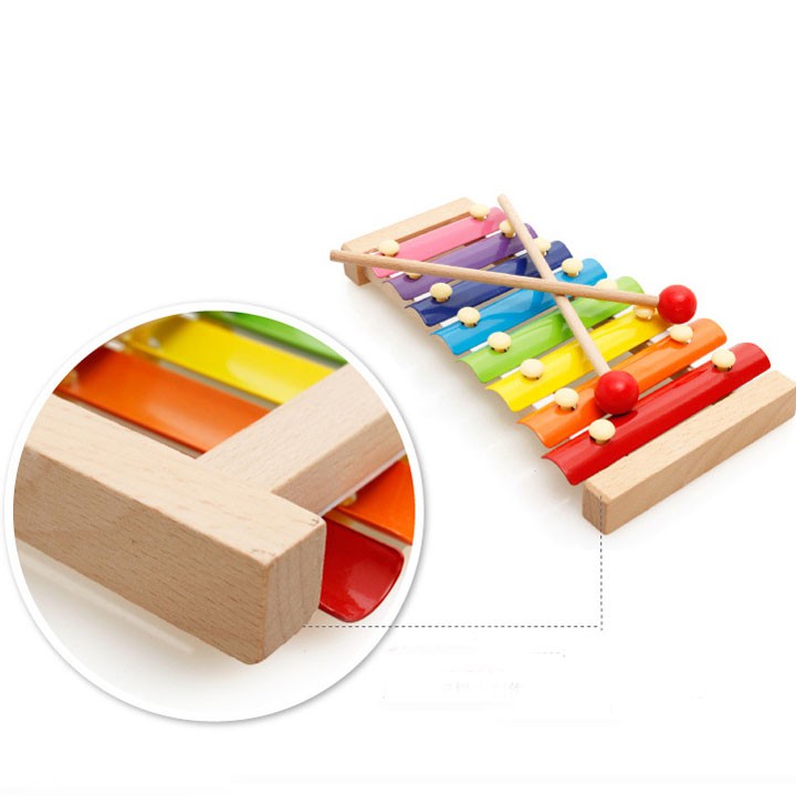 Đàn Xylophone 8 Thanh giúp bé học màu sắc, kích thích thính giác phát triển - đồ chơi Bi House