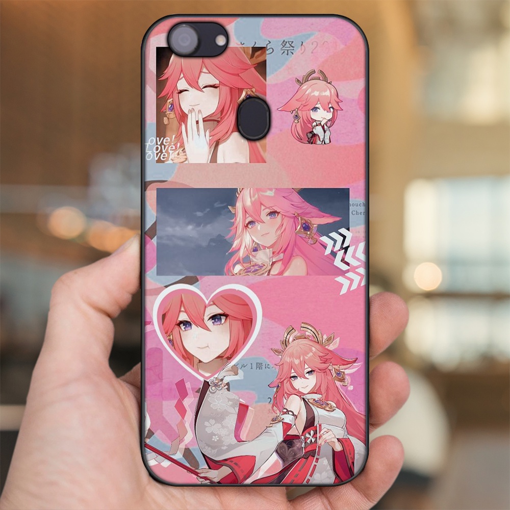 Ốp lưng Oppo F5, F5 Youth, F7 viền đen in hình Yae Miko Genshin Impact