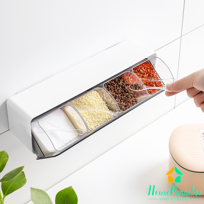 Hộp Đựng Gia Vị Gắn Tường Chống Ẩm Tiện Dụng Cho Nhà Bếp