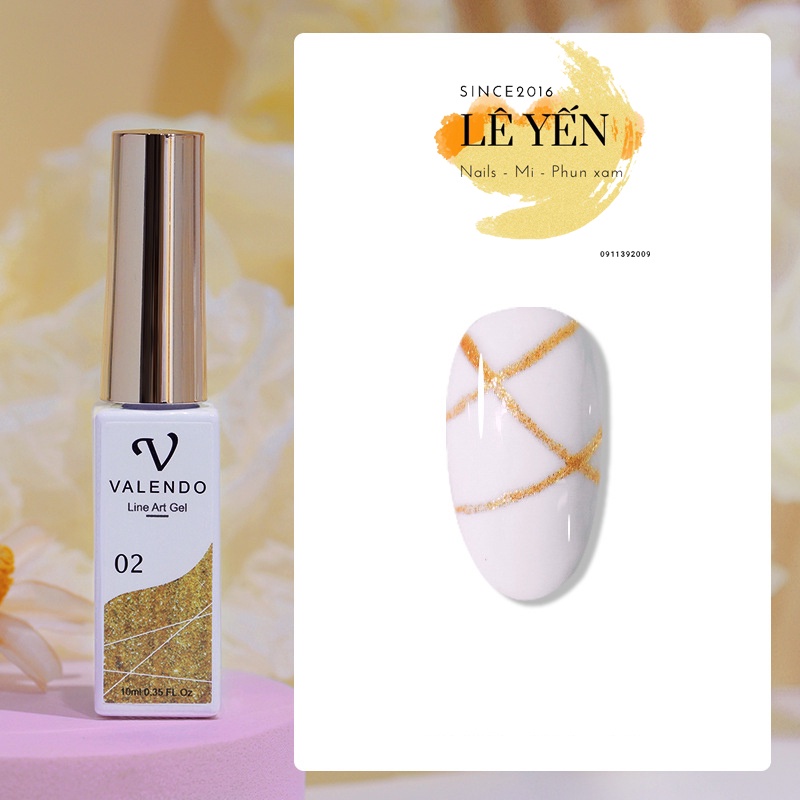 Set 6 chai gel vẽ cọ nét VALENDO chính hãng siêu hot 2022  - chuyên dùng để vẽ móng
